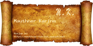 Mauthner Karina névjegykártya